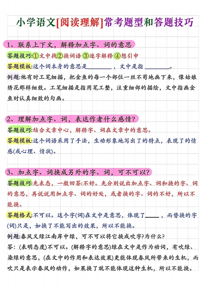 1-6语文专项-阅读常考题型技巧(1)