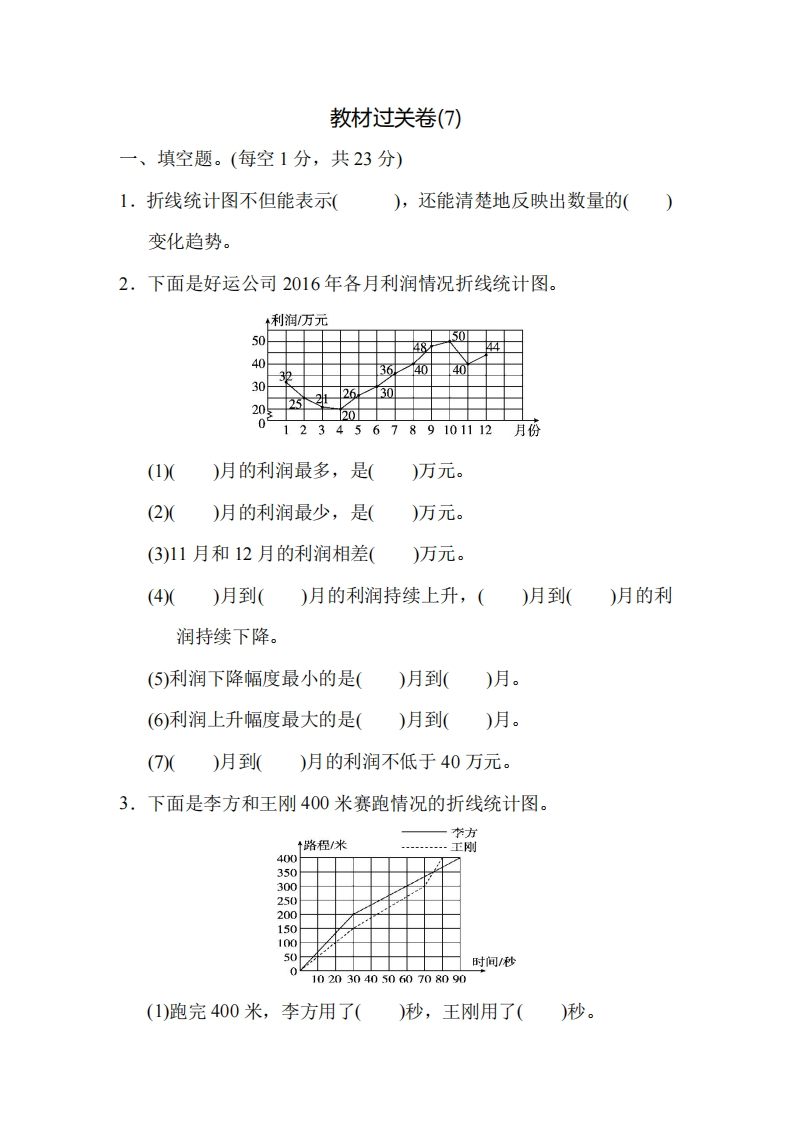五（下）人教版数学第七单元测试卷.1