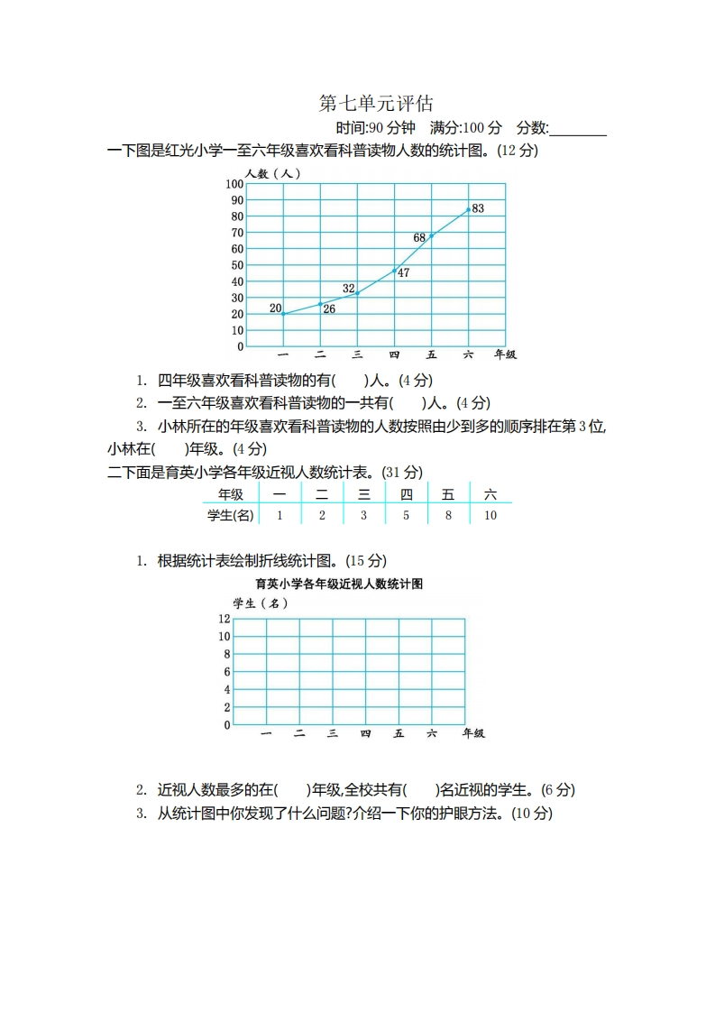 五（下）冀教版数学第七单元测试卷.2