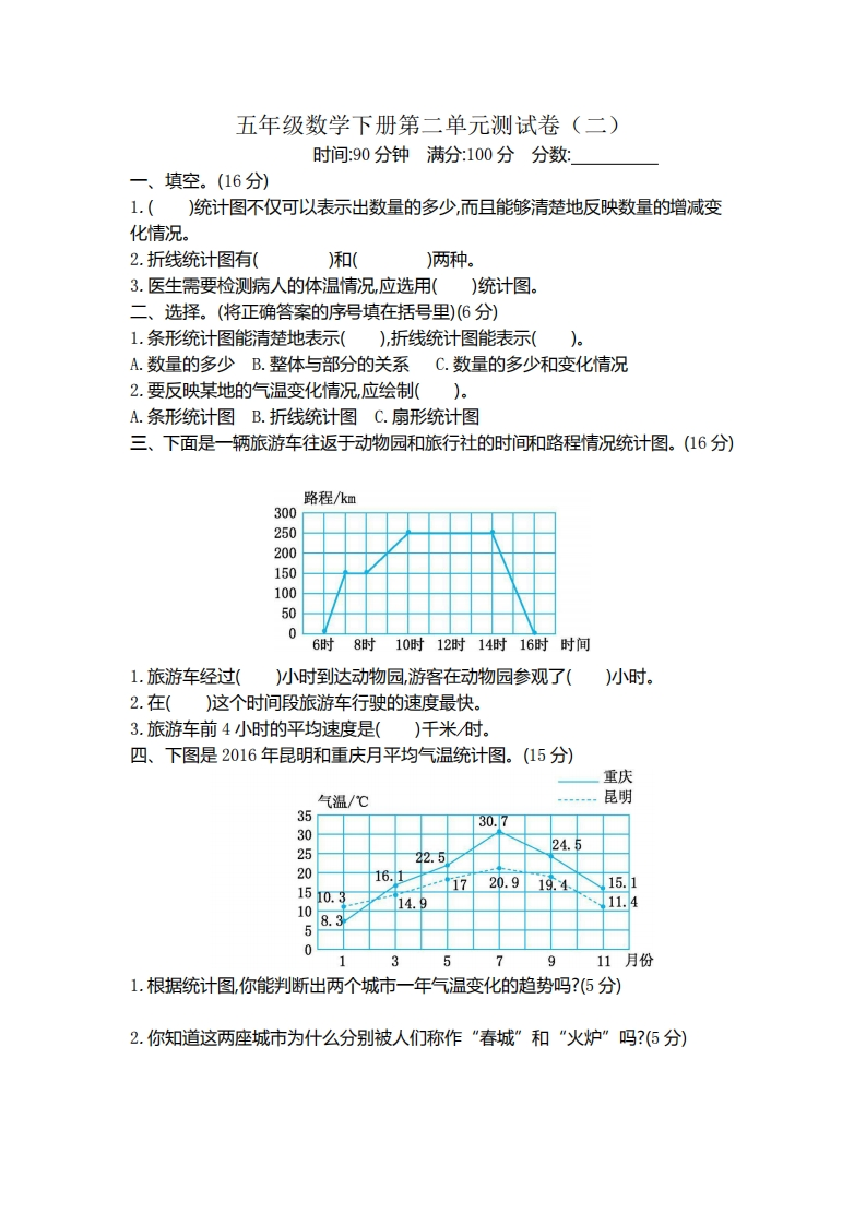 五（下）苏教版数学第二单元检测卷.2