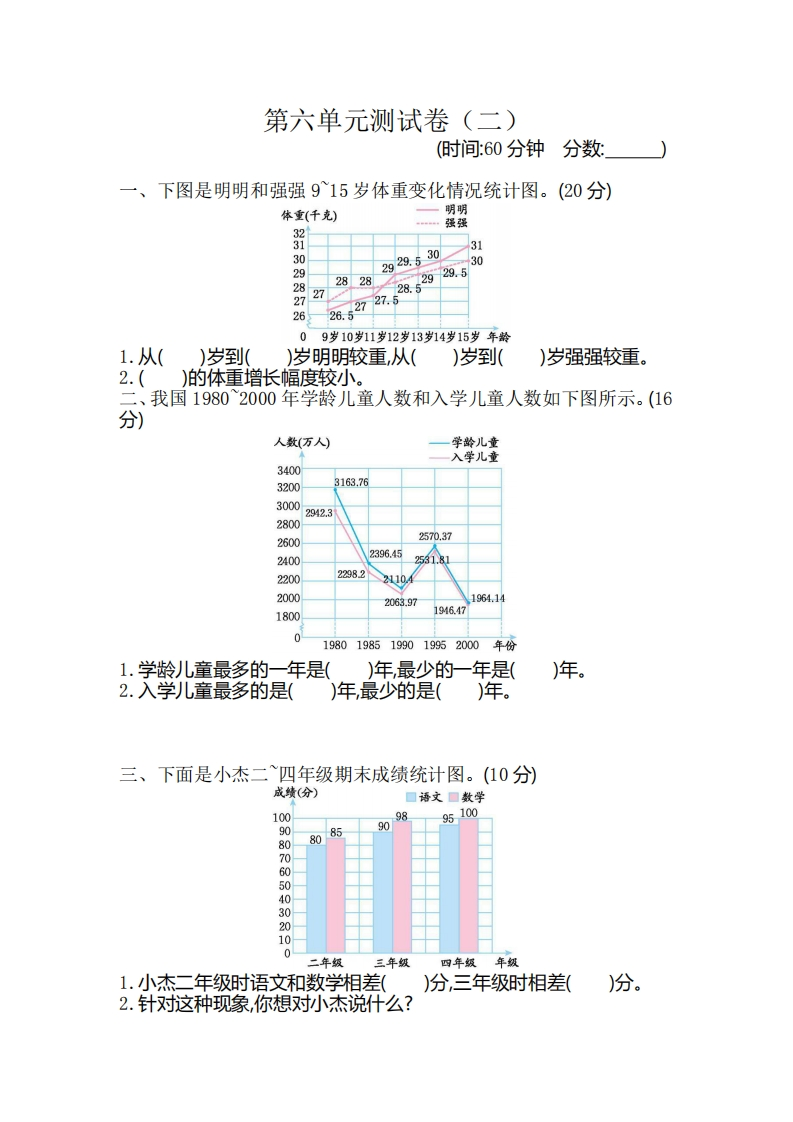 五（下）青岛版数学第六单元测试卷.2