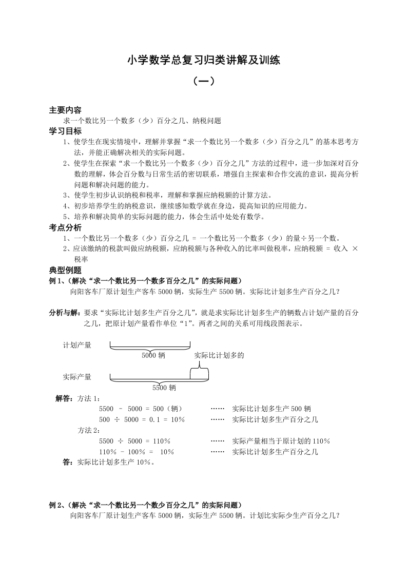 小升初总复习数学归类讲解及训练(上-含答案)